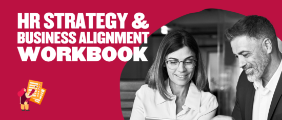 HR strategy and business alignment workbook with diverse professionals collaborating and reviewing progress together., HRstrategy, businessalignment