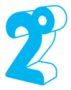 number 2 design, blue number illustration