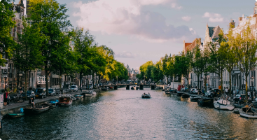canal-view-amsterdam-boats, scenic-landscape-urban-trees