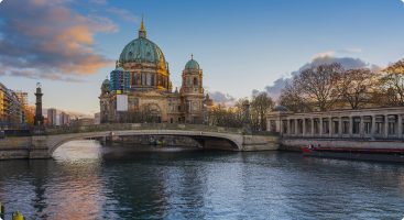 berliner-dom-sunset, river-view-historical-architecture