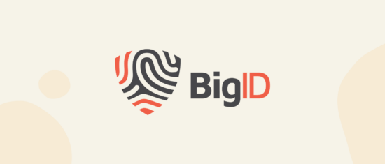 shield logo with fingerprint design and text 