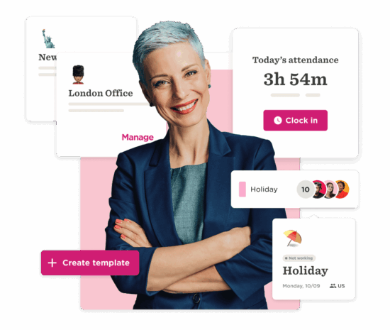 businesswoman, attendance, holiday_management