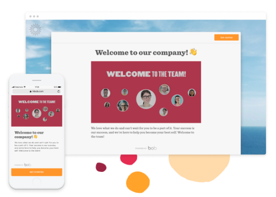 welcome-to-our-company, team-introduction-on-desktop-and-mobile