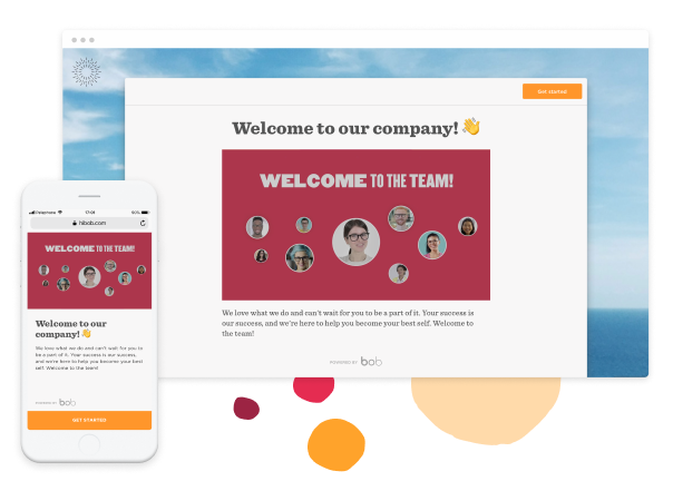 welcome-to-our-company, team-introduction-on-desktop-and-mobile