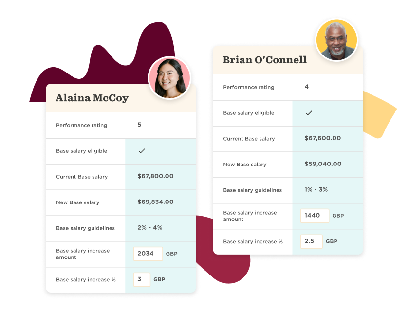 Alaina McCoy, Brian O'Connell, salary details, performance ratings