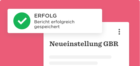 ERFOLG, Bericht erfolgreich gespeichert