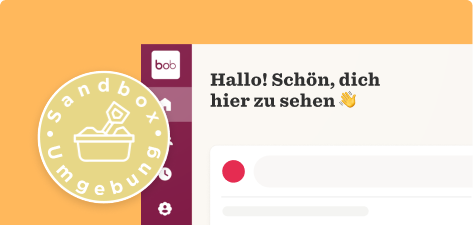 sandbox interface, greeting message in German