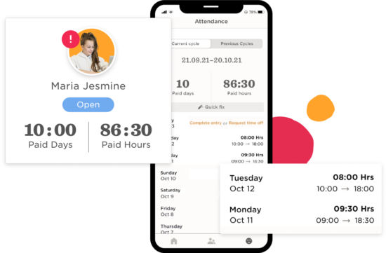 attendance-tracking-app, employee-work-hours-summary