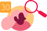 calendar, magnifying-glass