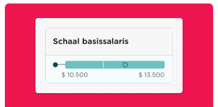 schaal basissalaris salary scale slider with compliance message, interactive salary compliance tool with read more option