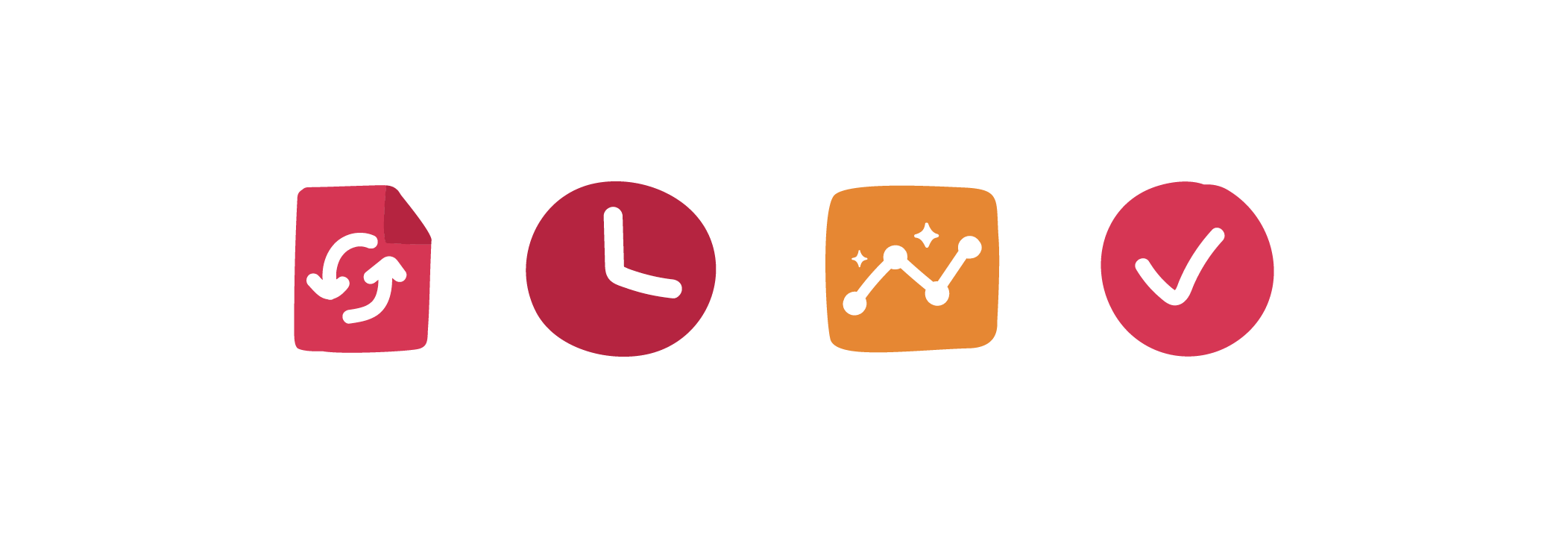 refresh-icon, clock-icon, analytics-icon, checkmark-icon