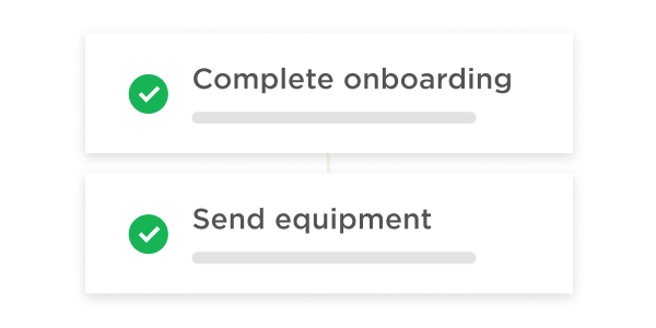 onboarding checklist with completed tasks including 