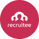 recruitee logo, red circular background