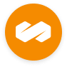 logo design, abstract icon on orange background