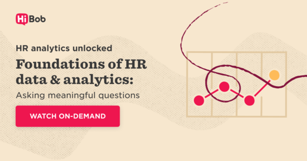 HR analytics visual with data graphs, highlights