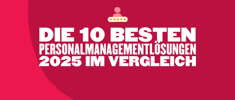 Die 10 besten Personalmanagementlösungen 2025 im Vergleich. Titel mit Fokus auf HR-Lösungen und Bewertung. , Personalmanagement, 2025vergleich