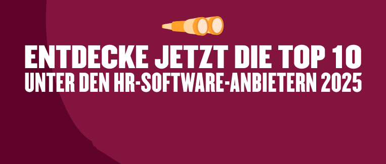 Entdecke die Top 10 HR-Software-Anbieter 2025 mit einem Grafikdesign in kräftigen Farben und modernen Schriftarten., HR-Software, Trends 2025