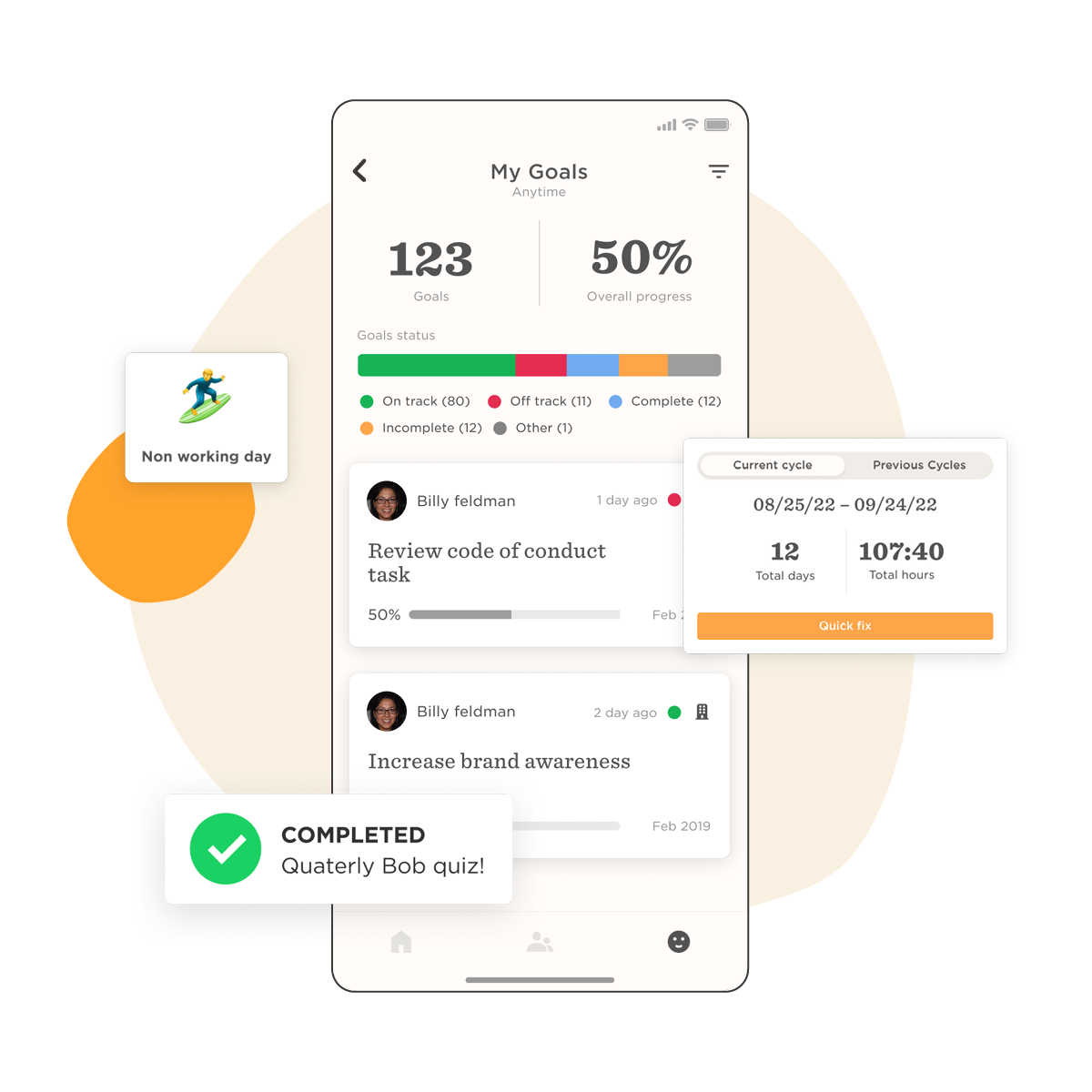 HiBob mobile app to take quick actions