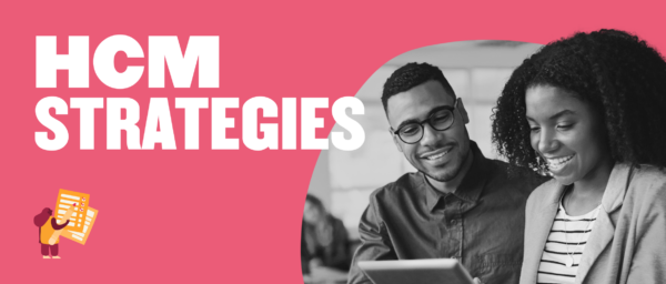 HCM strategies collaboration with diverse professionals, showcasing engagement and teamwork in a modern workspace, diverse professionals using digital tools for HCM strategies