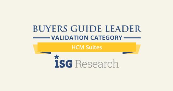 buyers guide leader hcm suites isg research, validation category award recognition graphic design