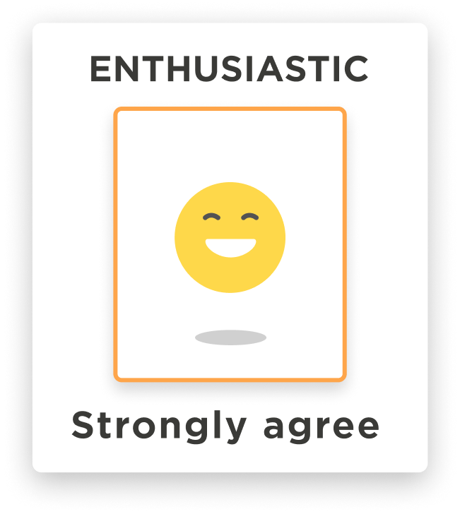 enthusiastic-smiley, strongly-agree-label