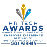 HR Tech Awards logo showcasing 2025 Winner for Employee Experience and Business-Focused Solution., HR Tech Awards 2025 Winner logo.