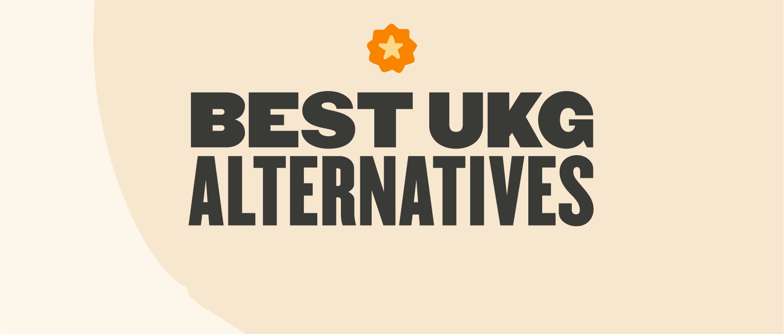 best ukg alternatives, creative graphic design with bold text and star icon