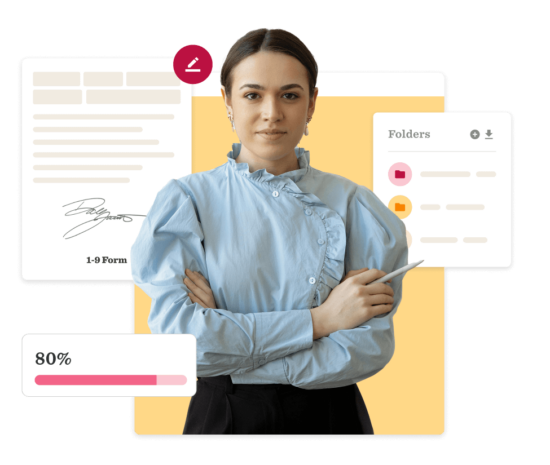 businesswoman, documentmanagement