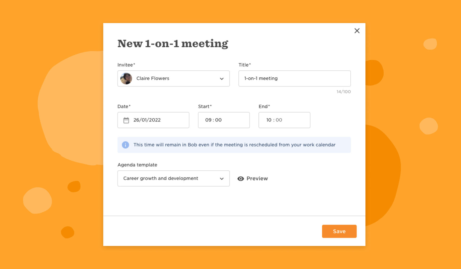 New 1-on-1 meeting