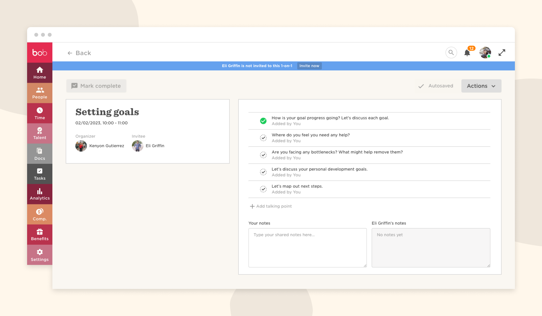 Setting goals at 1-on-1 meetings