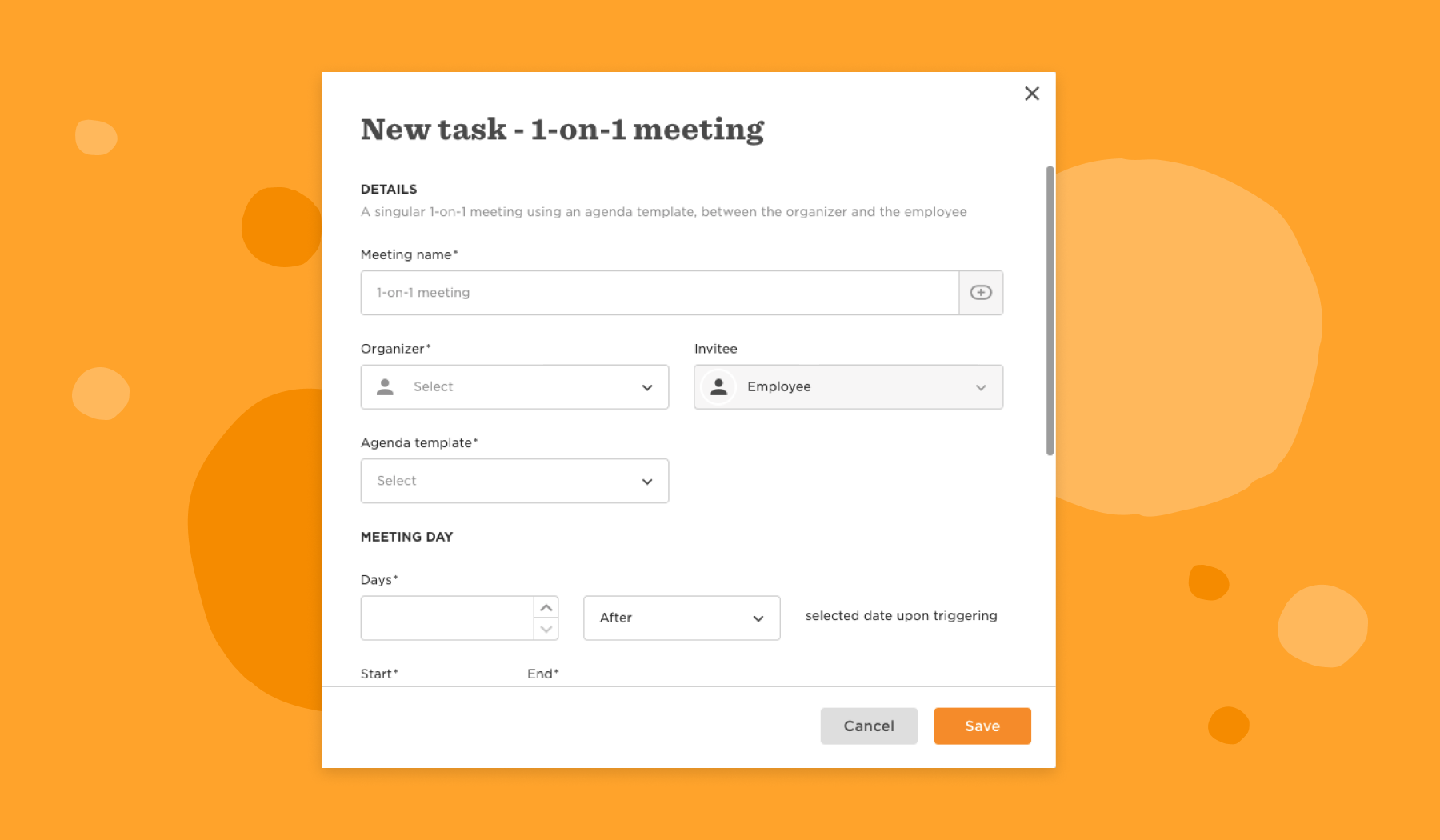 New task: 1-on-1 meeting