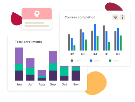 enrollment statistics, course completion data