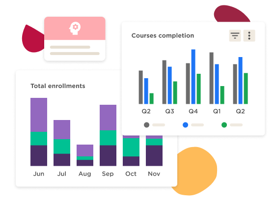 enrollment statistics, course completion data