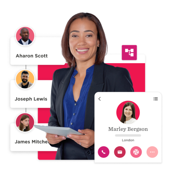 businesswoman, team_members, digital_interface