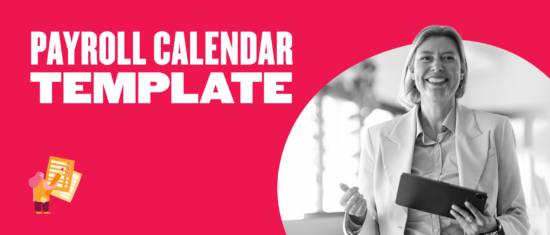 HR professional holding a tablet while planning payroll schedules using a payroll calendar template