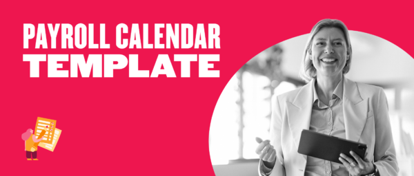 HR professional holding a tablet while planning payroll schedules using a payroll calendar template
