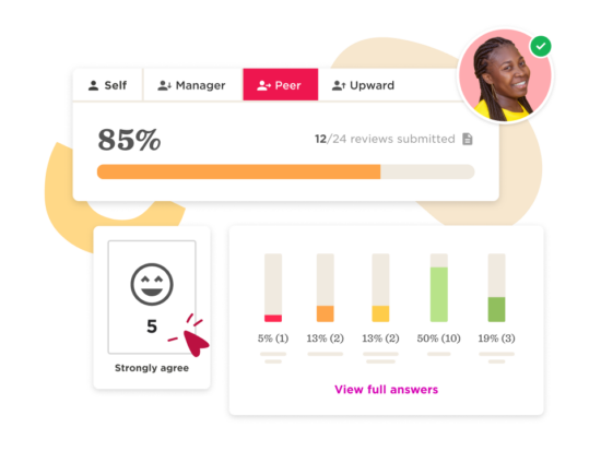 peer review dashboard, 85% satisfaction rating with review metrics and feedback visualization