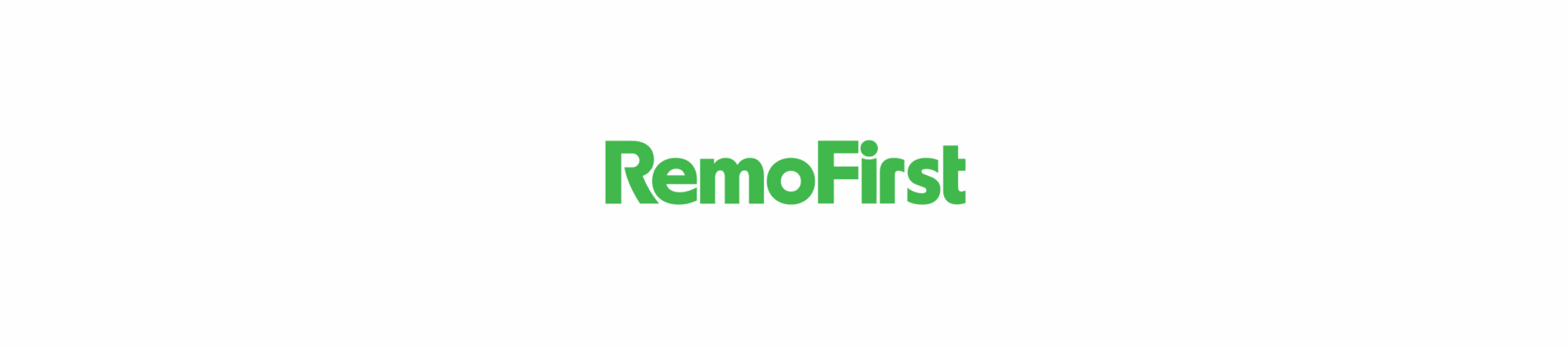 RemoFirst logo on a black background, featuring bold green text for brand visibility and recognition. , RemoFirst, LogoDesign