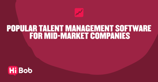popular talent management software for mid-market companies, Hi Bob logo on a vibrant red background