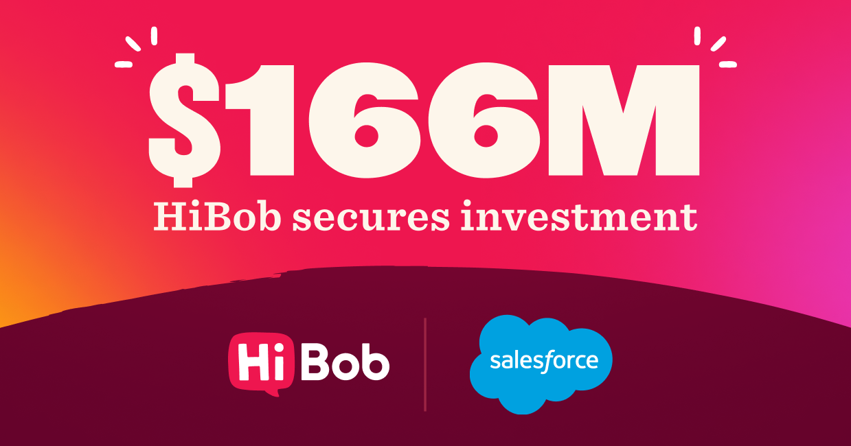 $166M investment secured by HiBob, with HiBob and Salesforce logos on a vibrant gradient background., HiBob, Salesforce