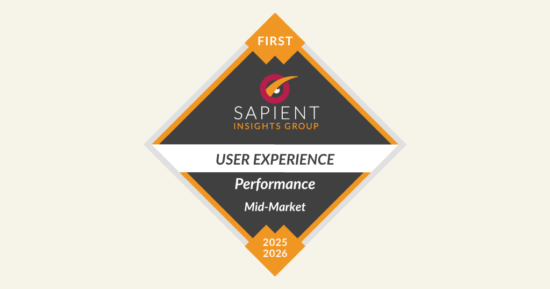 FIRST, Sapient Insights Group User Experience Performance Mid-Market Award 2025-2026 Diamond Badge