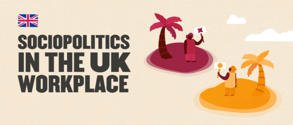 sociopolitics-in-uk-workplace, illustration-people-signs-palm-trees