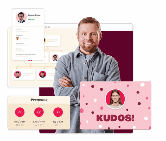 business professional, employee data, pronouns and recognition