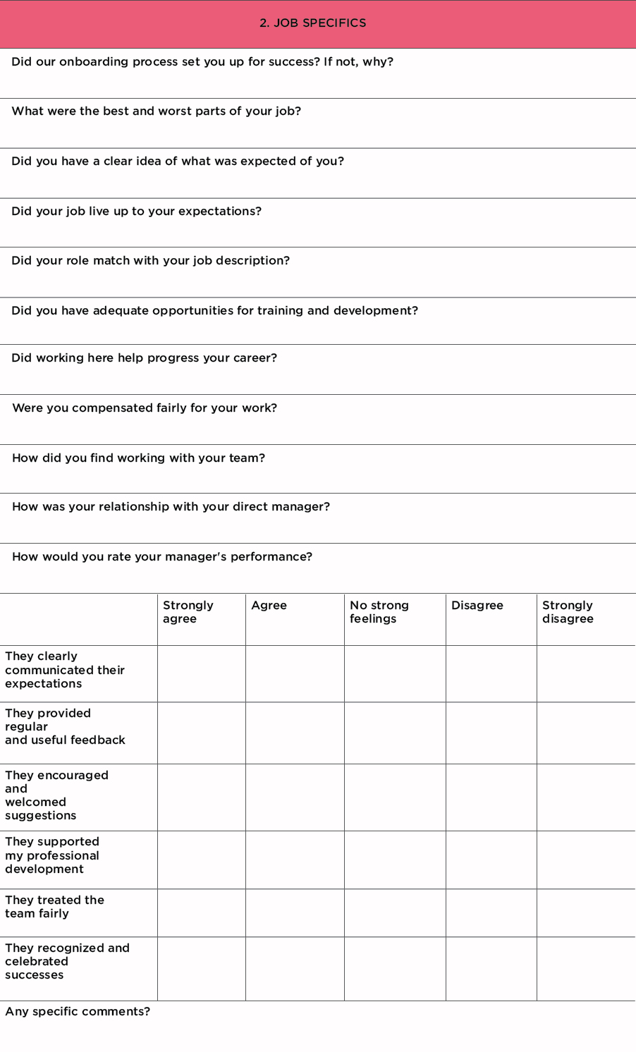 Exit interview template for productive offboarding