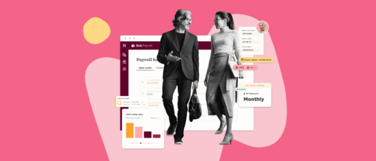 business-casual-couple-walking, payroll-dashboard-graphical-interface