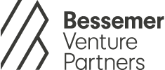 Bessemer Venture Partners logo, featuring stylized letter 'B' and text in modern font, Venture capital firm branding and identity design