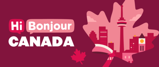 Hi, Bonjour, Canada, Toronto, cityscape, mapleleaf