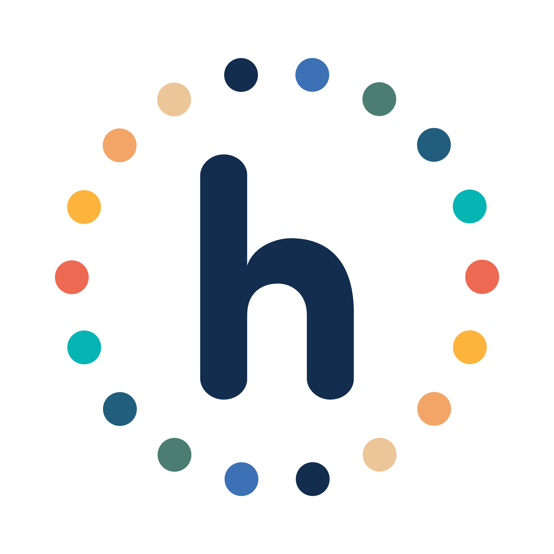 h-logo, colorful-circles