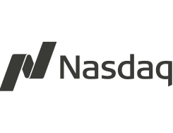Nasdaq logo featuring a modern design with the word 'Nasdaq' and a stylized letter 'N', Stock exchange branding and trading symbol